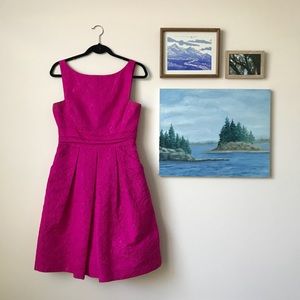 DONATED Kay Unger Fuchsia Pleated Dress
